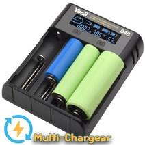 프로칸 Yonii 다기능 18650 LCD 4구충전기 21700 26650 리튬 이온 배터리, 18650 충전거치대(D4S)