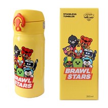 라인프렌즈 브롤스타즈 옐로우 써모스 텀블러 (350ml) 보온보냉 스텐물통, 350ml
