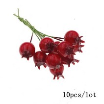 부케돔 미니 붉은 인공 꽃 오시 열매 번들 DIY 크리스마스 웨딩 케이크 선물 상자 화환 장식, 15.16