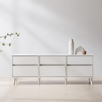 보루네오 마르체 이든 1500 6단서랍 TV다이 높은 거실장 BKC744C, 화이트