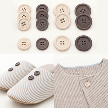 소잉데일리] 나무단추 모음_ 단색 컬러 캐릭터 장식 등, 5. 사이즈별 나무단추 세트, 프리미엄 브라운 70597