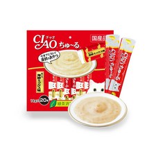 이나바 챠오츄르 고양이 간식 생선, 참치 + 해산물 혼합맛, 80개