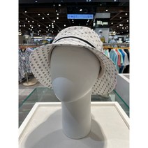 루이까스텔[NC강남] 23S/S 여성 골프모자 전판 아이루카 스몰로고 도트 패턴 벙거지 햇, 화이트(I)