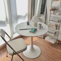 카페 원룸 원형 테이블 성수동 미니멀 낮은 세라믹 스타벅스 원탁 다이닝 엄정화 미니 템바보드 이케아 이동식 둥근 공간활용 사리넨 폭좁은, 직경 80블랙