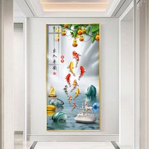 Yangzhou 3D 다이아몬드 황금 물고기 대형 보석십사수 라운드 큐빅 DIY세트 집순이 집돌이 취미 태교십자수200010761, 45x70