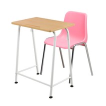 다우미 위트니 1인용 책걸상세트 (S02N25), 화이트비취(책상)+핑크(의자)