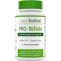 Hyperbiotics 하이퍼바이오틱스 PRO-Bifido 중장년 프로바이오틱스 30억CF, 60타블렛
