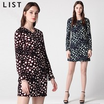 리스트 팝아트 별패턴 커프스소매 원피스