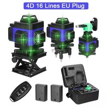 정확한 레이저 레벨기 충전식 4D 16 라인 셀프 레벨링 360 수직 및 수평선 원격 제어, 02 Blue EU 16Lines
