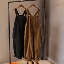 빅사이즈 와이드 배기 점프수트 항아리 멜빵 팬츠 멜빵바지