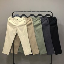 [S-4XL 기획]남자 워싱 코튼 면스판 무지 반밴딩 팬츠