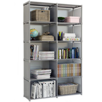 파티션 책장 다용도 수납장 철제 칸막이 인테리어 장식장 선반 드레스룸 서재 틈새장, 10칸 그레이