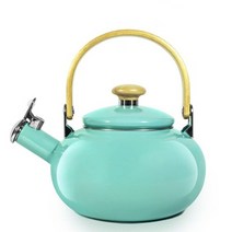 리빙패밀리 법랑 주전자 인덕션 난로 가스레인지 캠핑 보리차 미니 우드 손잡이 2.0, 2L