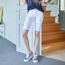 진마니아 허리스판 화이트 빈티지 컷팅 5부 스키니진 WJM-876 여성 청반바지