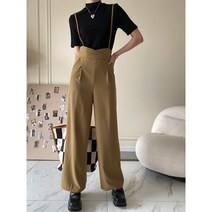 멜빵바지 캐주얼 일자 정장바지 와이드 팬츠 여성 봄 가을 바지