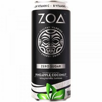 카페인 ZOA 제로 당 에너지 음료 파인애플 코코넛 12