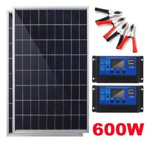 태양열 설치 태양열발전기 태양열패널 600W 태양 전지 패널 태양 전지 40A 태양 컨트롤러 모듈 자동차 RV 보트 홈 지붕 밴 캠핑 12V 태양 전지, CHINA, 1개