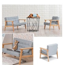 백일 돌잡이 촬영소품 패브릭 우든 아기소파 어린이소파 스튜디오, 1인용 딥블루