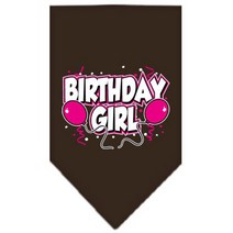 Mirage Pet Products Birthday Girl Screen Print Bandana for Pets Large Cocoa, 1