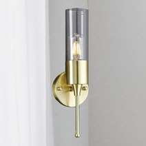 노란불 LED 벽조명 실내 등 마리 4W 침실 벽걸이 인테리어 골드 거실 욕실 벽등 원형 스틸 에디슨 글라스, 단품