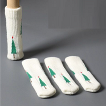 4/8/16/24P 1세트 니트 의자캡 층간소음방지 의자다리커버 크리스마스 트리 순록 애니멀 동물 식물 꽃무늬 노슬립 미끄럼방지, 살구 트리