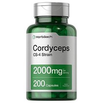 Cordyceps캡슐200CountNon-GMOMushroom|CordycepsSinesisbyHorbaach