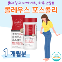 하루 2정 다이어트 굶지 않는 다이어트 콜레우스 포스콜리 다이어트 체지방 감소 도움 50대 엄마 아빠 부모님 체중 관리 다이어트 홈쇼핑 골드 영양제 성분 가격 효능 비교, 1 개월치, 600mg x 60정 (하루2정)