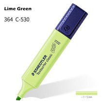 마카롱유성색연필 1pcs STAEDTLER 파스텔 컬러 형광펜 1-5mm 라인 빈티지 마커 라이너 하이라이트 종이 팩스 드로잉 사무실 학교 A6112, [07] Lime Green