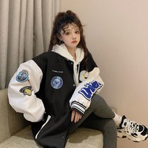 MOSAIRATION야구복 여성 봄 빈티지 홍콩풍 재킷 루즈핏 학생 얇은 코트 러쉬 야구점퍼MJS-BF