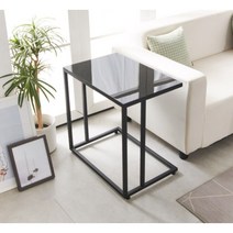모던 디자인 쇼파 보조 티테이블(철제/유리 60cm) 나무 우드 수납장 콘솔