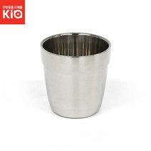 라인 이중물컵 스텐컵 유광 델키 물컵 급식소 식당 이중컵 고급, 라인 이중물컵-소(DK)