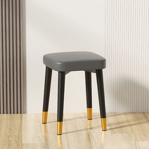 의자소프트백 의자 모던 심플 식탁 의자, 우아한 의자-블랙 골드 다리-기술 천 딥 그레이