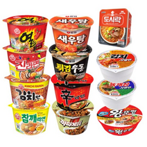 [더블비] 컵라면12종_(신라면큰컵+새우탕큰컵+튀김우동큰컵+짜파게티큰컵+열큰컵+김치큰컵+참깨큰컵+진라면큰컵)+(김치사발면+육개장사발면+미니왕뚜껑+도시락), 컵라면12종 X 4세트
