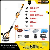 홈파기 컷팅기 콘크리트 벽절단 타일 절단기 Coofix 750 W/1000 W/1280 W 110/220V 215mm 건식 벽체 샌더, 03 MN-DS105_02 EU