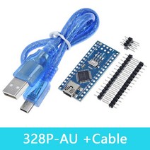나노 3.0 컨트롤러 나노 CH340 USB 드라이버 ATMEGA328 ATMEGA328P 나노 미니 USB arduino 용 부트 로더 포함 전자 부품 액세서리 소스, 328P-AU cable