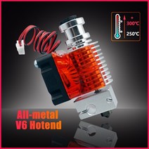 3D 프린터 소모품 부품 e3d v6 핫 엔드 키트 모든 금속 핫 엔드 고온 300 ° c 0.41.75mm 12v 24v j 헤드 원격 근위 압출기 3d, 12v 50w, 테프론 튜브 1.75mm