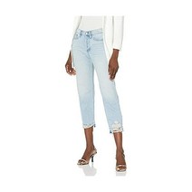 캘빈클라인 Calvin Klein Womens Jeans Hi Rise Straight Leg Crop W/Destructed Hem Vintage Denim