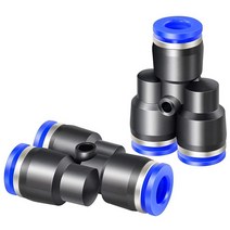 TAILONZ PNEUMATIC 블루 1.9cm(3/8인치) OD Y 스플리터 플라스틱 푸시 투 커넥트 피팅 3가지 방법 튜브 연결 푸시 핏 푸시 락 PY-3/8(10팩), Blue