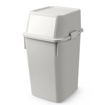 느루홈데코 국내산 2단 적재가능 푸쉬 가정용 업소용 사무실용 잠금장치 비닐고정링 포함 휴지통 쓰레기통 분리수거함 40L / 60L, 모리휴지통(그레이)40L, 1개