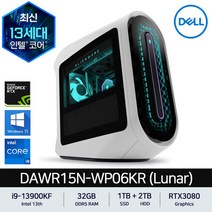 DELL 에일리언웨어 R15 델 게이밍 데스크탑 DAWR15N-WP06KR i9-13900KF DDR5 32GB RTX3080 Win11 Pro, 색상 - Dark