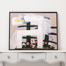 좋은 날 김점선 그림액자 (캔버스 액자포함), 60x47cm, 마운팅블랙