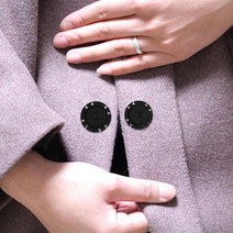 자석단추 가방부자재 똑딱이 의류 스냅단추 21mm 한쌍, 블랙