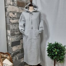 상상그이상 여성용 국내제작 지퍼기모 후드 롱원피스 탄탄한 좋은 원단 체형커버 따뜻한 가성비 좋은 반집업 후드넥 늘어짐 없는 루즈핏 무지 포켓 원피스 편안한 데일리룩