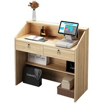 가게 계산대 포스기 책상 카운터 리셉션 안내 데스크, 갈색 60x38x92 안받침대