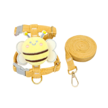 론조모니 꿀벌 강아지 하네스 리드줄, 옐로우M