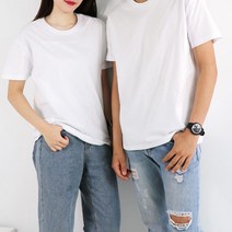 고급 원단 코튼 라운드 무지 반팔티셔츠 흰티 뚜꺼운 20수면티 옥스포드 커플티 남자 여자
