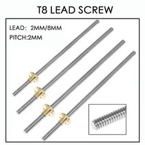 3D프린터 부품 소모품 T8 리드 스크류 OD 8mm 피치 2mm 리드 2mm 8mm, Lead 2MM_450mm, 상세 설명 참조5, 상세 설명 참조5