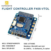MATEKSYS MATEKSYS F405-VTOL STM32F405RGT6 비행 컨트롤러 내장 OSD MicroSD 카드 슬롯 SPL06-001 2 ~ 6S, 한개옵션0