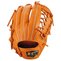 유니글러브 【나인 이닝】일본 제토 ZETT SOFT STEER 성인용 풀 소가죽 야구 글러브, T코너 주황 우투 성인 5호