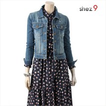 쉬즈나인 여성용 보보스 워싱 청자켓